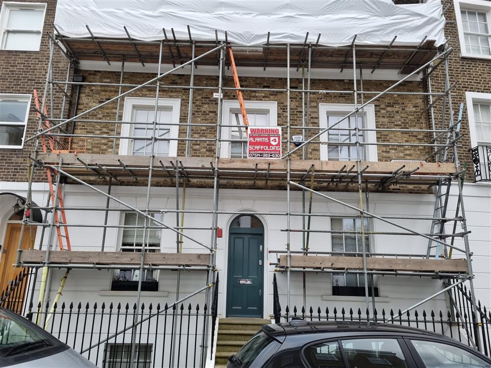 Scaffold alarm installation in Chelsea, LONDON SW3  - January 2023