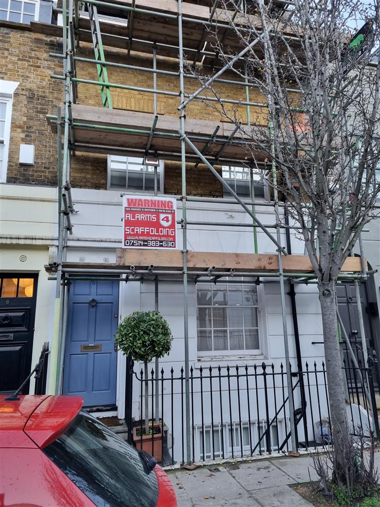 Scaffold alarm installation in Chelsea SW3  - January 2023